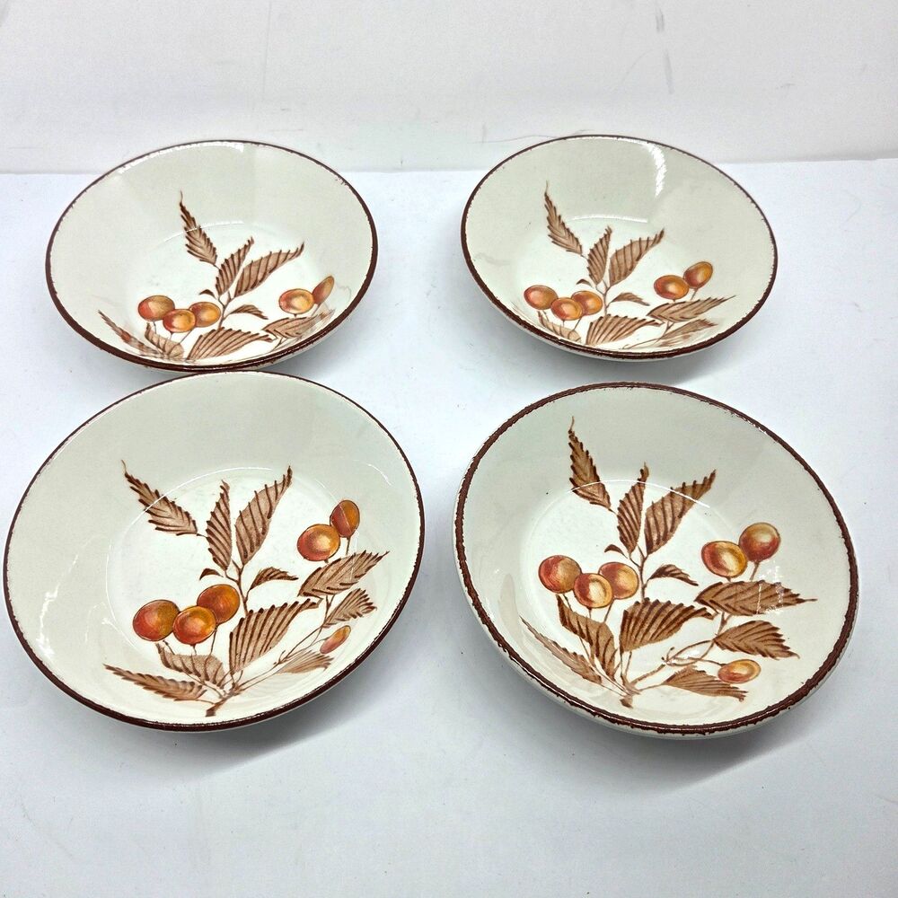 Midwinter Stonehenge Wild Cherry Coupe 6.5" Cereal Bowls Set of 4